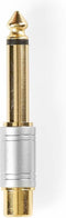 Nedis Mono-Audioadapter - 6,35 mm Male - RCA Female - Verguld - Recht - Metaal - Zilver - 1 Stuks - Doos
