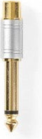Nedis Mono-Audioadapter - 6,35 mm Male - RCA Female - Verguld - Recht - Metaal - Zilver - 1 Stuks - Doos