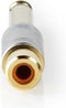 Nedis Mono-Audioadapter - 6,35 mm Male - RCA Female - Verguld - Recht - Metaal - Zilver - 1 Stuks - Doos