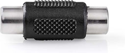 Nedis Mono-Audioadapter - RCA Female - RCA Female - Vernikkeld - Recht - ABS - Zwart - 1 Stuks - Doos