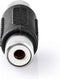 Nedis Mono-Audioadapter - RCA Female - RCA Female - Vernikkeld - Recht - ABS - Zwart - 1 Stuks - Doos