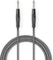 Nedis Mono-Audiokabel - 6,35 mm Male - 6,35 mm Male - Vernikkeld - 3.00 m - Rond - PVC