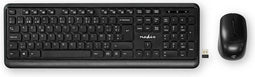 Nedis Muis en Toetsenbord - Set - Draadloos - Muis- en toetsenbordverbinding: USB - 800 / 1200 / 1600 dpi - Instelbare DPI - AZERTY - Belgisch
