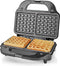 Nedis Multi grill - Grill / Sandwich / Waffle - 900 W - 28 x 15 cm - Automatische temperatuurregeling - Kunststof / Roestvrij Staal