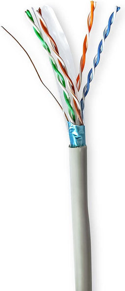 Nedis Netwerk Kabel Rol - CAT6 - Solid - F/UTP - CCA - 100.0 m - Binnenshuis - Rond - PVC - Grijs - Trekdoos