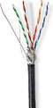 Nedis Netwerk Kabel Rol - CAT6 - Solid - S/FTP - CCA - 305.0 m - Buitenshuis - Rond - PE - Zwart - Trekdoos