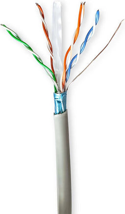 Nedis Netwerk Kabel Rol - CAT6 - Stranded - F/UTP - CCA - 100.0 m - Binnenshuis - Rond - PVC - Grijs - Trekdoos