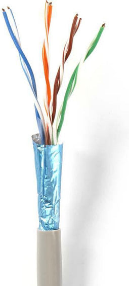 Nedis Netwerk Kabel Rol - CAT6 - Stranded - F/UTP - Koper - 100.0 m - Binnenshuis - Rond - LSZH - Grijs - Trekdoos