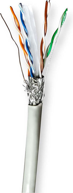 Nedis Netwerk Kabel Rol - CAT6 - Stranded - S/FTP - CCA - 100.0 m - Binnenshuis - Rond - PVC - Grijs - Trekdoos