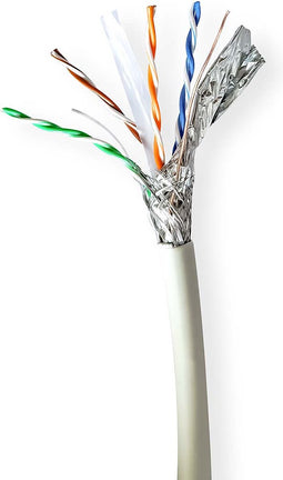 Nedis Netwerk Kabel Rol - CAT6a - Solid - S/FTP - Koper - 305.0 m - Binnenshuis - Rond - LSZH - Grijs - Trekdoos