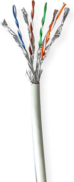 Nedis Netwerk Kabel Rol - CAT7 - Solid - S/FTP - Koper - 100.0 m - Binnenshuis - Rond - LSZH - Grijs - Gift Box