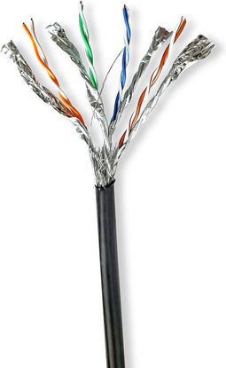 Nedis Netwerk Kabel Rol - CAT7 - Solid - S/FTP - Koper - 100.0 m - Buitenshuis - Rond - PE - Zwart - Trekdoos