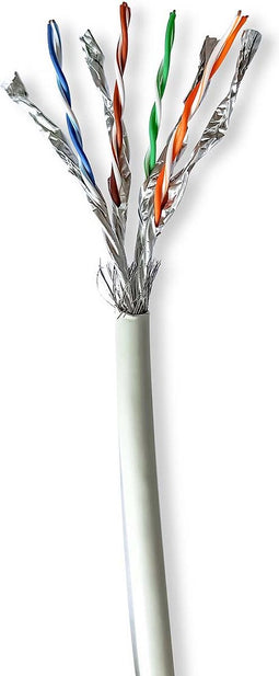 Nedis Netwerk Kabel Rol - CAT7 - Solid - S/FTP - Koper - 50.0 m - Binnenshuis - Rond - LSZH - Grijs - Trekdoos