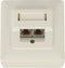 Nedis Netwerk Wanddoos - Inbouw - 2 poort(en) - CAT5e - Recht - Female - Goud Verguld - PVC - Wit - Envelop