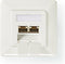 Nedis Netwerk Wanddoos - Inbouw - 2 poort(en) - CAT6a - Recht - Female - Goud Verguld - PVC - Wit - Envelop