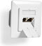 Nedis Netwerk Wanddoos - Inbouw - 2 poort(en) - CAT6a - Recht - Female - Goud Verguld - PVC - Wit - Doos