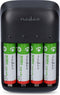 Nedis NiMH-Batterijlader AA / AAA - 1.2 / 9 V DC - 0.5 A - Druppelladen - Type C (CEE 7/16) - Batterijtype: AA / AAA / E-Blok (9V) - Zwart