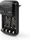 Nedis NiMH-Batterijlader AA / AAA - 1.2 / 9 V DC - 0.5 A - Druppelladen - Type C (CEE 7/16) - Batterijtype: AA / AAA / E-Blok (9V) - Zwart