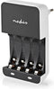 Nedis NiMH-Batterijlader AA / AAA - 1.2 V DC - Druppelladen - Type C (CEE 7/16) - Batterijtype: AA / AAA - Wit / Zwart