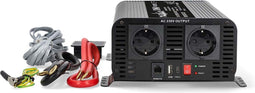Nedis Omvormer Zuivere Sinusgolf - 12V naar 230V - 1000 W - Piekvermogen: 2000 W - Screw Terminal - Type F (CEE 7/3) / USB-A / USB-C - Pure Sinusgolf - Zekering - Zwart