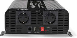 Nedis Omvormer Zuivere Sinusgolf - 24V naar 230V - 2000 W - Piekvermogen: 4000 W - Screw Terminal - Type F (CEE 7/3) / USB-A / USB-C - Pure Sinusgolf - Zekering - Zwart