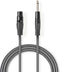 Nedis Ongebalanceerde Audiokabel - XLR 3-Pins Female - 6,35 mm Male - Vernikkeld - 1.50 m - Rond - PVC - Donkergrijs - Kartonnen Sleeve