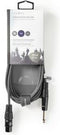 Nedis Ongebalanceerde Audiokabel - XLR 3-Pins Female - 6,35 mm Male - Vernikkeld - 3.00 m - Rond - PVC - Donkergrijs - Kartonnen Sleeve