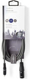 Nedis Ongebalanceerde Audiokabel - XLR 3-Pins Male - RCA Male - Vernikkeld - 3.00 m - Rond - PVC - Donkergrijs - Kartonnen Sleeve
