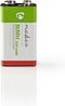 Nedis Oplaadbare NiMH-Batterij E-Block - 8.4 V DC - 250 mAh - Voorgeladen - 1-Blister - 6LR61 - Groen / Rood