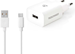Nedis Oplader - 12 W - Snellaad functie - 2.4 A - Outputs: 1 - USB-A - Micro-USB - 1.00 m - Single Voltage Output