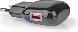 Nedis Oplader - 18 W - Snellaad functie - 1x 3.0 A - Outputs: 1 - USB-A - Geen Kabel Inbegrepen - Automatische Voltage Selectie