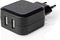 Nedis Oplader - 24 W - Snellaad functie - 2x 2.4 A - Outputs: 2 - 2x USB-A - Geen Kabel Inbegrepen - Single Voltage Output