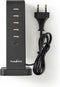 Nedis Oplader - 45 W - Snellaad functie - 1x 1.0 / 1x 3.0 / 4x 2.1 A - Outputs: 6 - USB-C / 5x USB-A - Geen Kabel Inbegrepen - Automatische Voltage Selectie