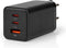 Nedis Oplader - 65 W - GaN - Snellaad functie - 3.0 / 3.25 A - Outputs: 3 - USB-A / 2x USB-C - Automatische Voltage Selectie