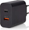 Nedis Oplader - 65 W - Snellaad functie - 2.0 / 2.25 / 3.25 A - Outputs: 2 - USB-A / USB-C - Automatische Voltage Selectie