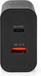 Nedis Oplader - 65 W - Snellaad functie - 2.0 / 2.25 / 3.25 A - Outputs: 2 - USB-A / USB-C - Automatische Voltage Selectie