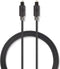 Nedis Optische Audiokabel - TosLink Male - TosLink Male - 2.00 m - Rond - PVC - Antraciet - Doos