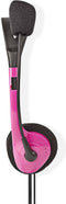 Nedis PC-Headset - On-Ear - Stereo - 2x 3.5 mm - Inklapbare Microfoon - Roze