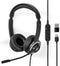 Nedis PC-Headset - On-Ear - Stereo - USB Type-A / USB Type-C - Inklapbare Microfoon - Zwart