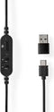 Nedis PC-Headset - On-Ear - Stereo - USB Type-A / USB Type-C - Inklapbare Microfoon - Zwart