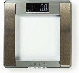 Nedis Personenweegschaal - Digitaal - Zilver - Gehard Glas - Maximaal weegvermogen: 180 kg - Lichaamsanalyse