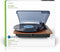 Nedis Platenspeler - 33 / 45 / 78 rpm - Riemaandrijving - 1x Stereo RCA - 9 W - Ingebouwde (voor) versterker - ABS / MDF - Bruin / Zwart