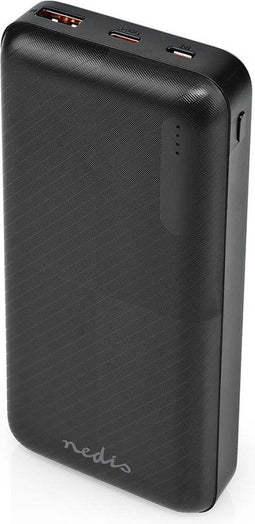 Nedis Powerbank - 20000 mAh - 1.5 / 2.0 / 3.0 A - Outputs: 2 - Output: 1x USB-A / 1x USB-C - Inputs: 1x Micro USB / 1x USB-C - PD2.0 18W - Lithium-Polymeer