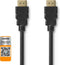 Nedis Premium High Speed HDMI-Kabel met Ethernet - HDMI Connector - HDMI Connector - 4K@60Hz - 18 Gbps - 5.00 m - Rond - PVC - Zwart - Envelop