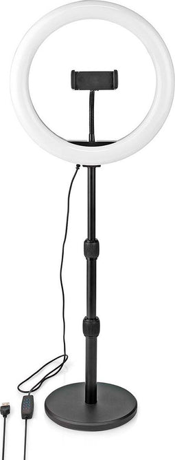 Nedis Ringlicht - 10 inch - 120 LED's - 2700 - 6700 K - Bureau - Zwart