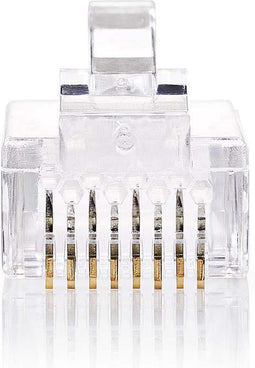 Nedis RJ45-Connector - RJ45 Pass Through - Stranded UTP CAT5 - Recht - Verguld - 10 Stuks - PVC - Transparant - Polybag