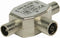 Nedis Satelliet- en Antenne-Adapter - 2x Coax Male - IEC (Coax) Female - Vernikkeld - 75 Ohm - T-Splitter - Metaal - Zilver - 1 Stuks - Doos