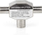 Nedis Satelliet- en Antenne-Adapter - 2x Coax Male - IEC (Coax) Female - Vernikkeld - 75 Ohm - T-Splitter - Metaal - Wit - 1 Stuks - Doos