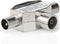 Nedis Satelliet- en Antenne-Adapter - 2x Coax Male - IEC (Coax) Female - Vernikkeld - 75 Ohm - T-Splitter - Metaal - Wit - 1 Stuks - Doos