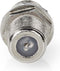 Nedis Satelliet- en Antenne-Adapter - F-Female - F-Female - Vernikkeld - 75 Ohm - Recht - Metaal - Zilver - 1 Stuks - Doos